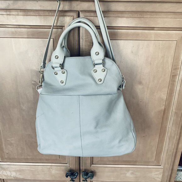 EMMA FOX LEATHER PURSE BAG POCKETBOOK COMPUTER BAG COW PRINT ACCENT PERFECT - Picture 11 of 15